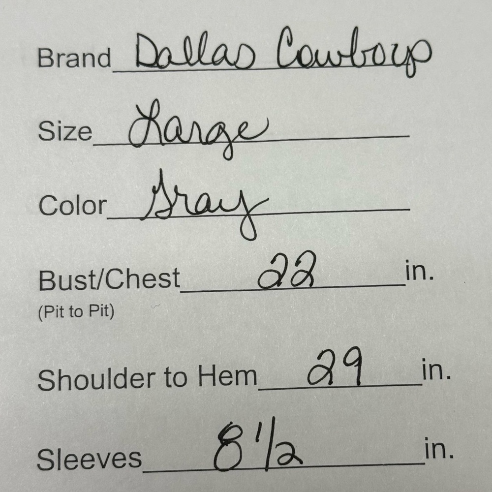 Dallas Cowboys Graphic Tee Gray Texas Logo NFL Fan Shirt Size L Football Cotton - Picture 7 of 7
